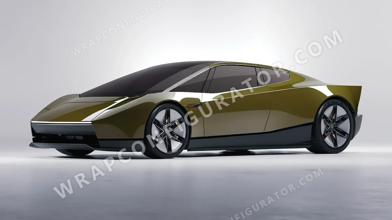 Green Tesla Roadster 2026 wrapped in Inozetek Dynamic PPF Army Green DPPF933