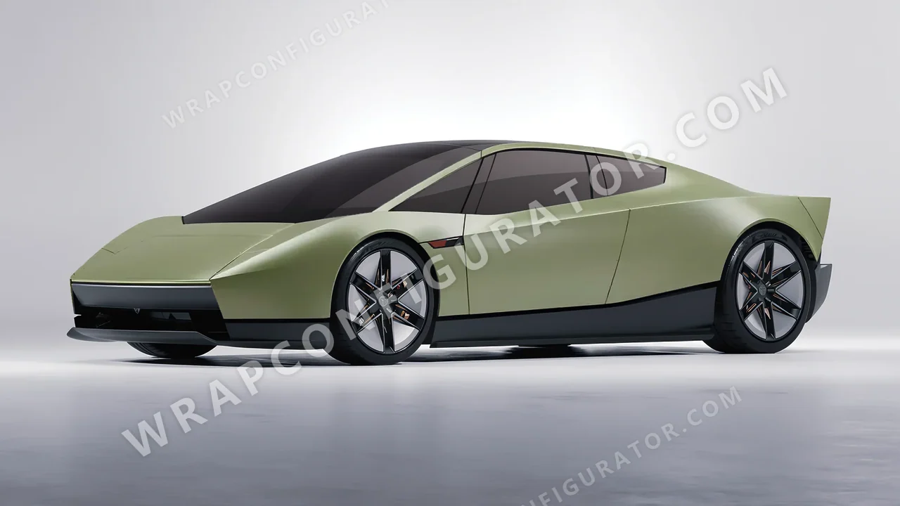 Green Tesla Roadster 2026 wrapped in Inozetek Dynamic PPF Khaki Green DPPF812