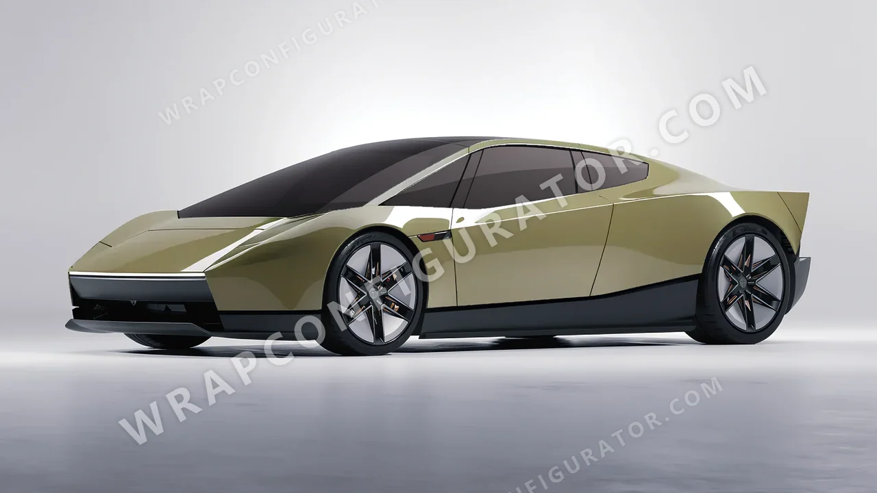 Green Tesla Roadster 2026 wrapped in Inozetek Dynamic PPF Khaki Green DPPF932