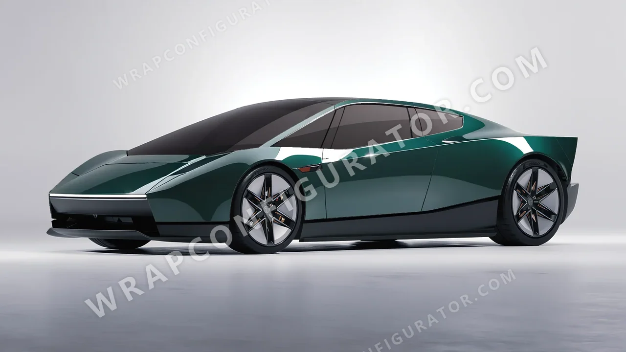 Green Tesla Roadster 2026 wrapped in Inozetek Dynamic PPF Shadow Green DPPF911