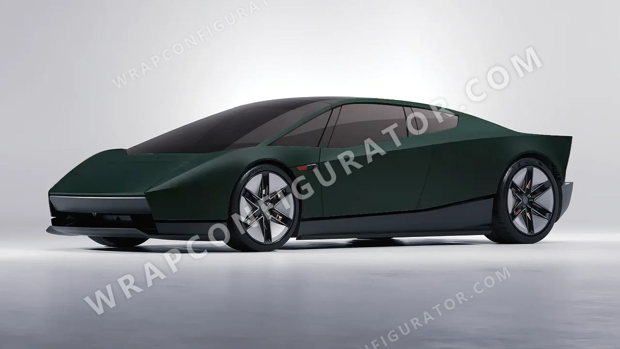 Green Tesla Roadster 2026 wrapped in KPMF Frozen Emerald Matt K75577