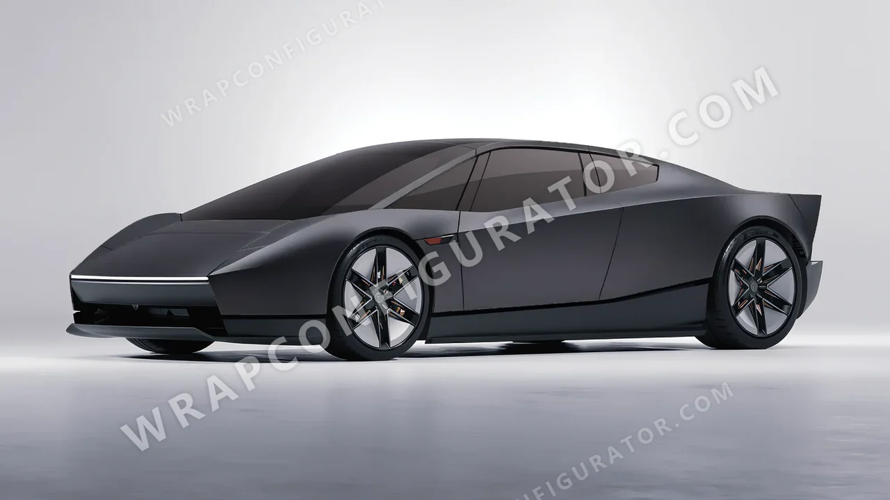 Grey Tesla Roadster 2026 wrapped in 3M Satin Dark Gray S261