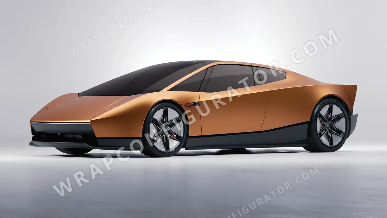 Grey Tesla Roadster 2026 wrapped in KPMF Matt Iced Amber Titanium K75591