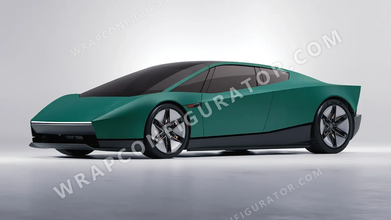 Grey Tesla Roadster 2026 wrapped in KPMF Matt Iced Green Titanium K75507