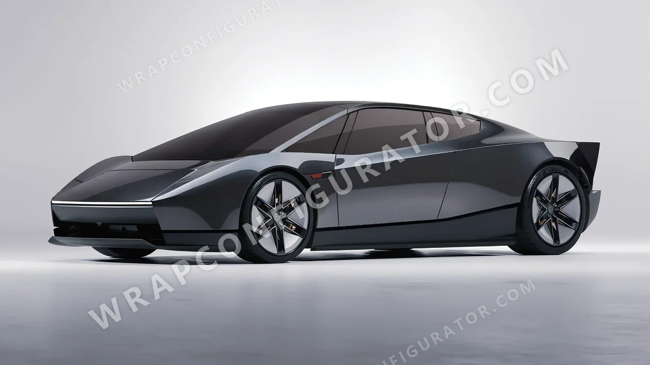 Grey Tesla Roadster 2026 wrapped in ORACAL Charcoal 970RA-937G