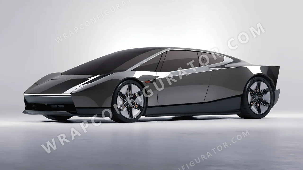 Grey Tesla Roadster 2026 wrapped in ORACAL Dark Grey 970RA-073G