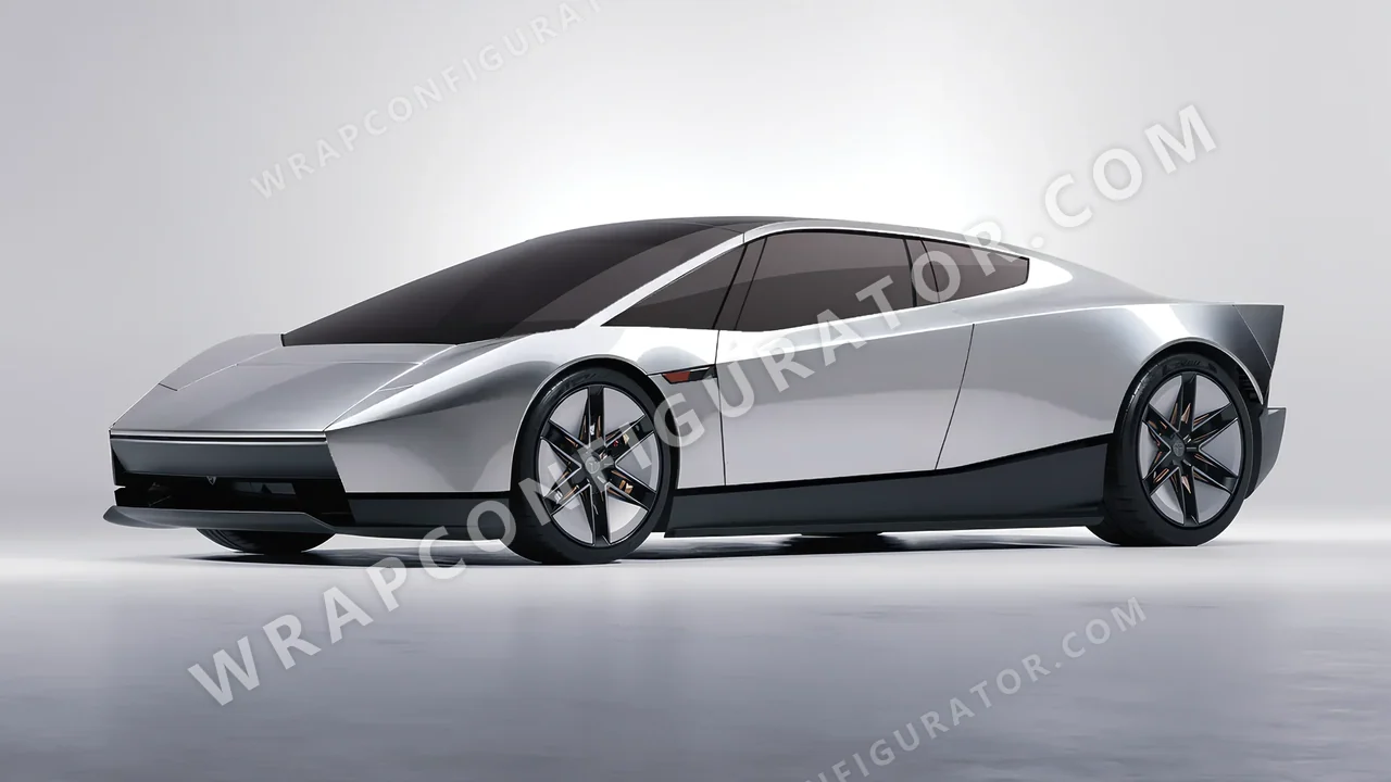 Grey Tesla Roadster 2026 wrapped in ORACAL Silver Lake 970RA-904G