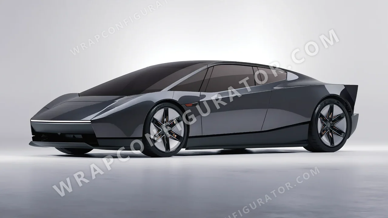 Grey Tesla Roadster 2026 wrapped in ORACAL Steel 970RA-795G