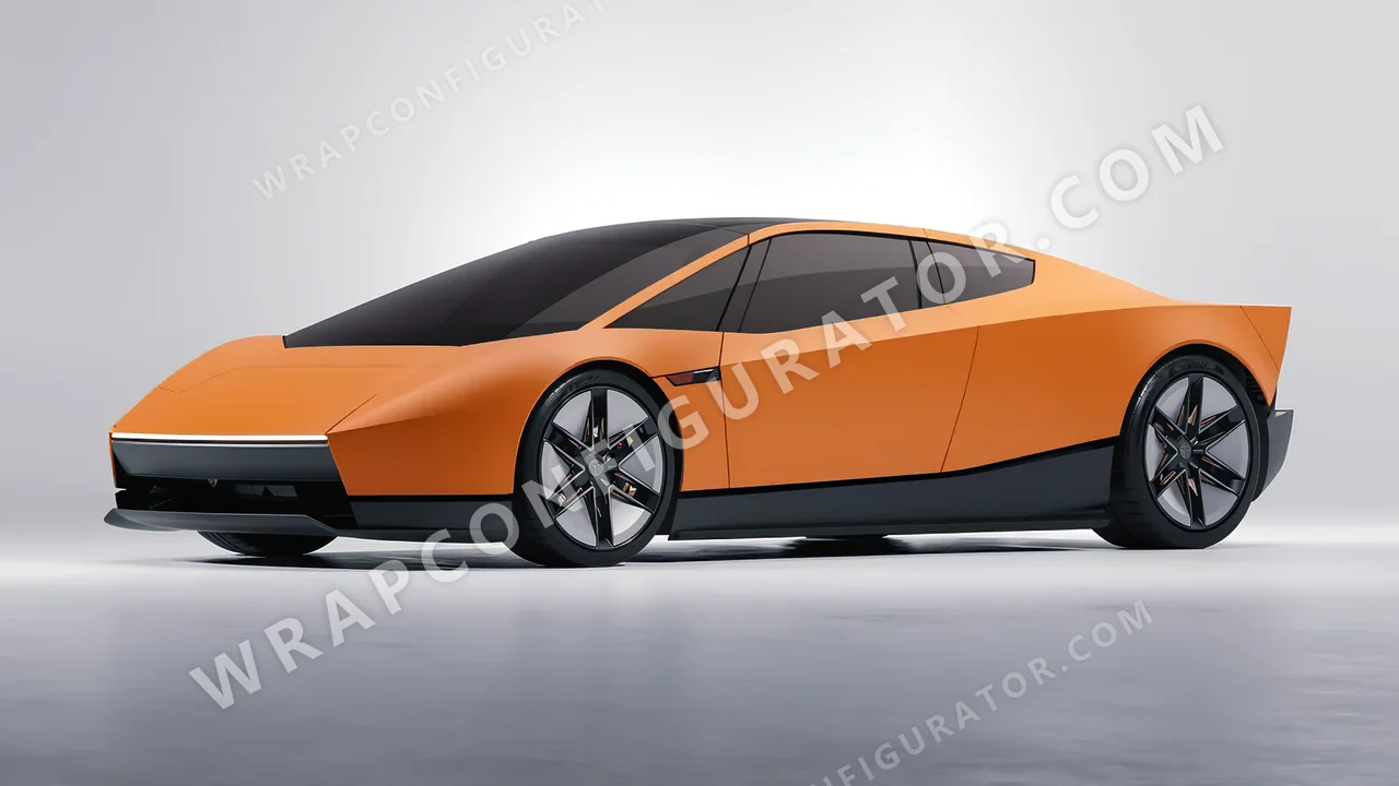Orange Tesla Roadster 2026 wrapped in 3M Matte Orange M54