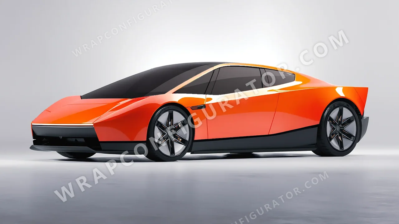 Orange Tesla Roadster 2026 wrapped in Inozetek Dynamic PPF Solar Flame DPPF713