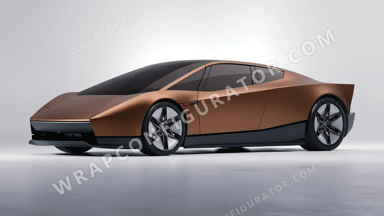 Orange Tesla Roadster 2026 wrapped in KPMF Matt Anodised Bronze K75549