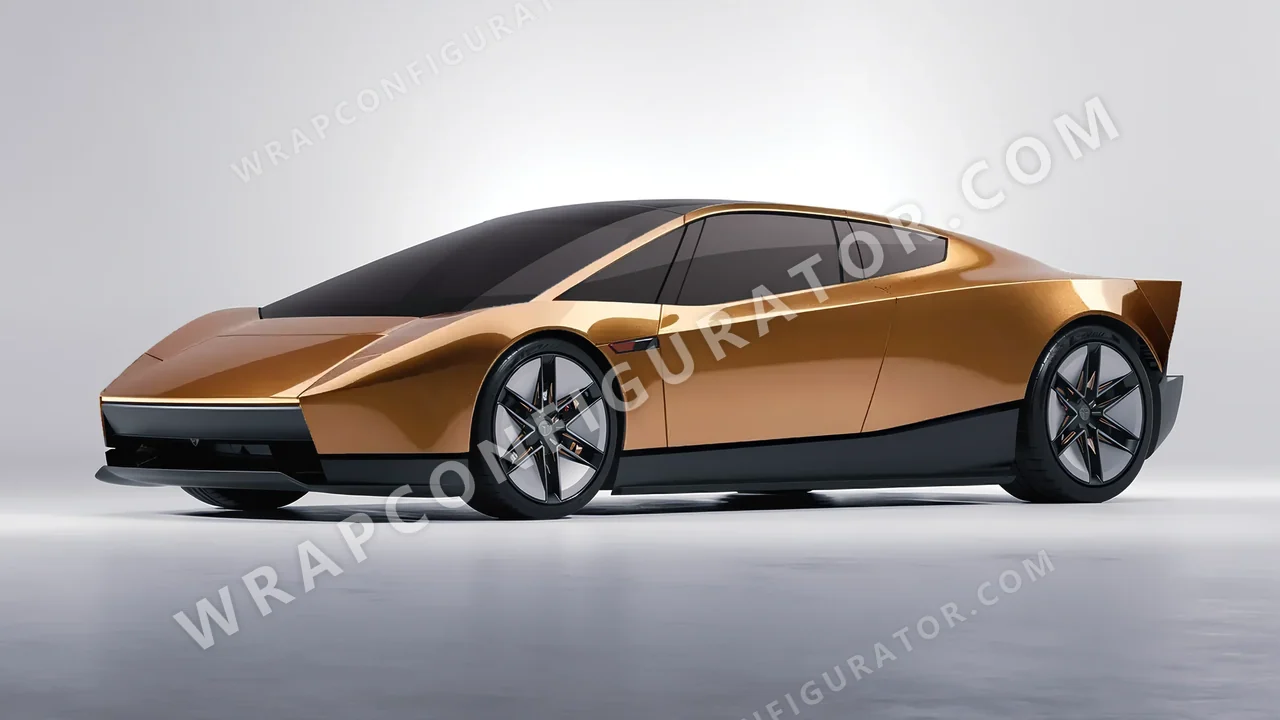 Orange Tesla Roadster 2026 wrapped in ORACAL Bronze 970RA-920G