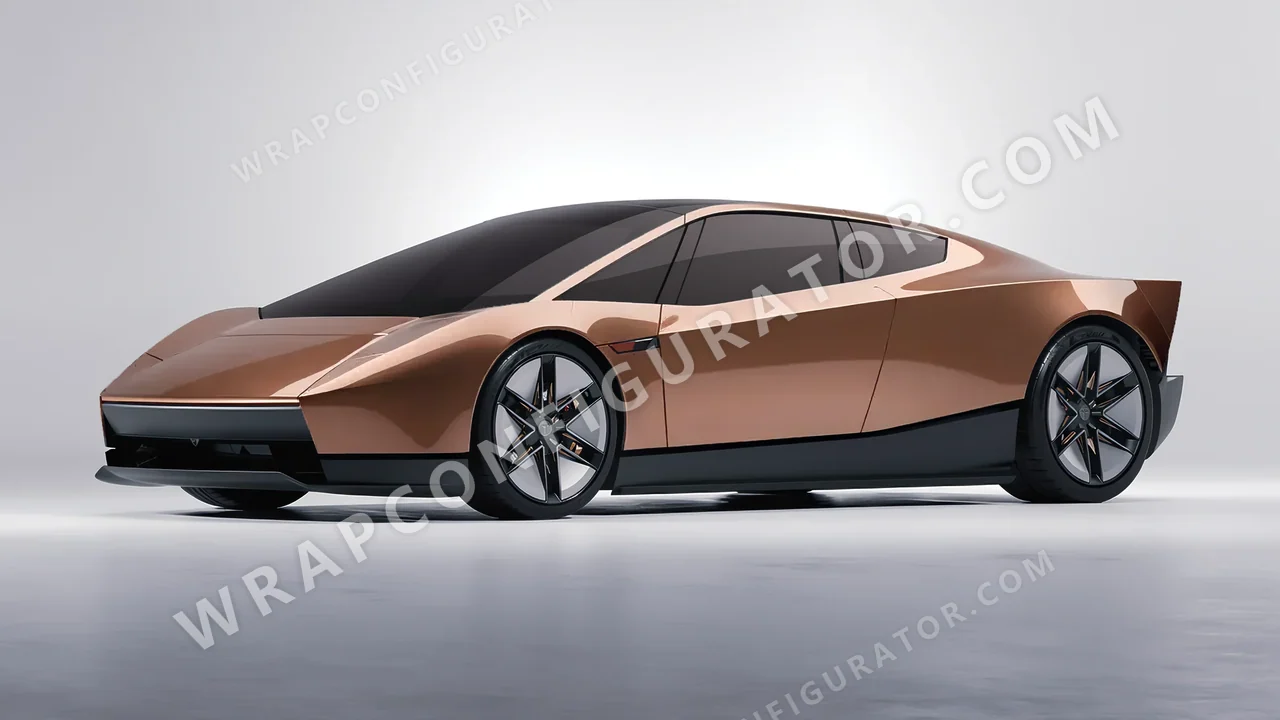 Orange Tesla Roadster 2026 wrapped in ORACAL Bronze Antique 970RA-921G