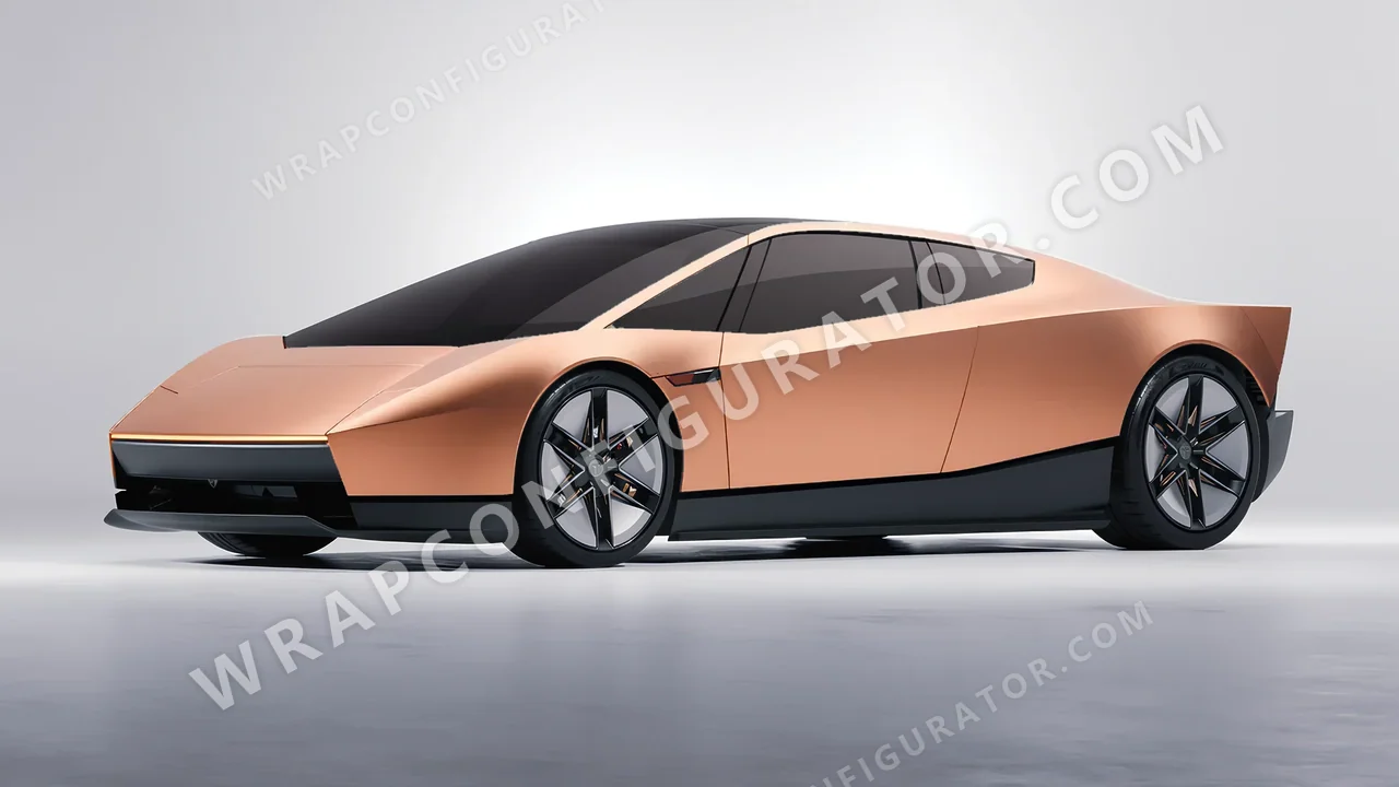 Orange Tesla Roadster 2026 wrapped in ORACAL Copper Kiss 970RA-313M