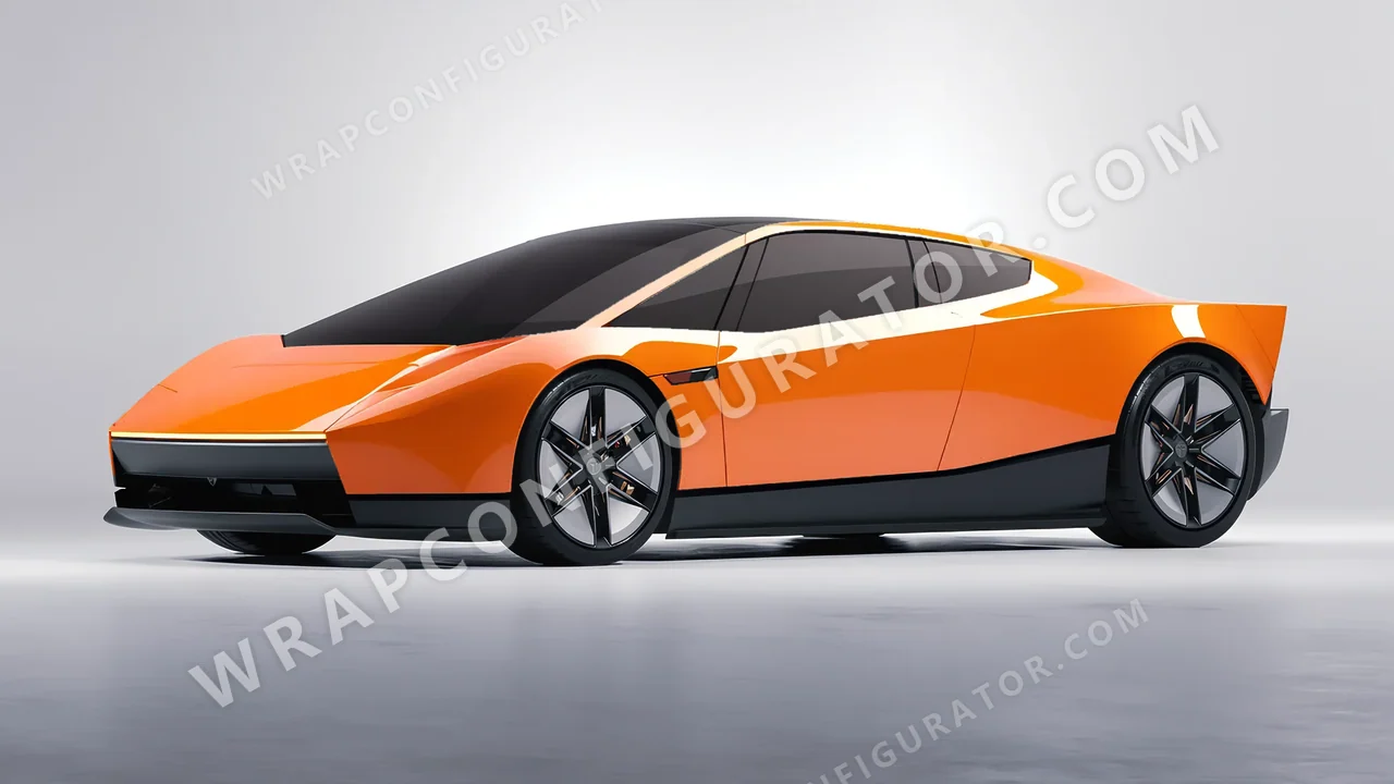 Orange Tesla Roadster 2026 wrapped in ORACAL Daggi Orange 970RA-363G