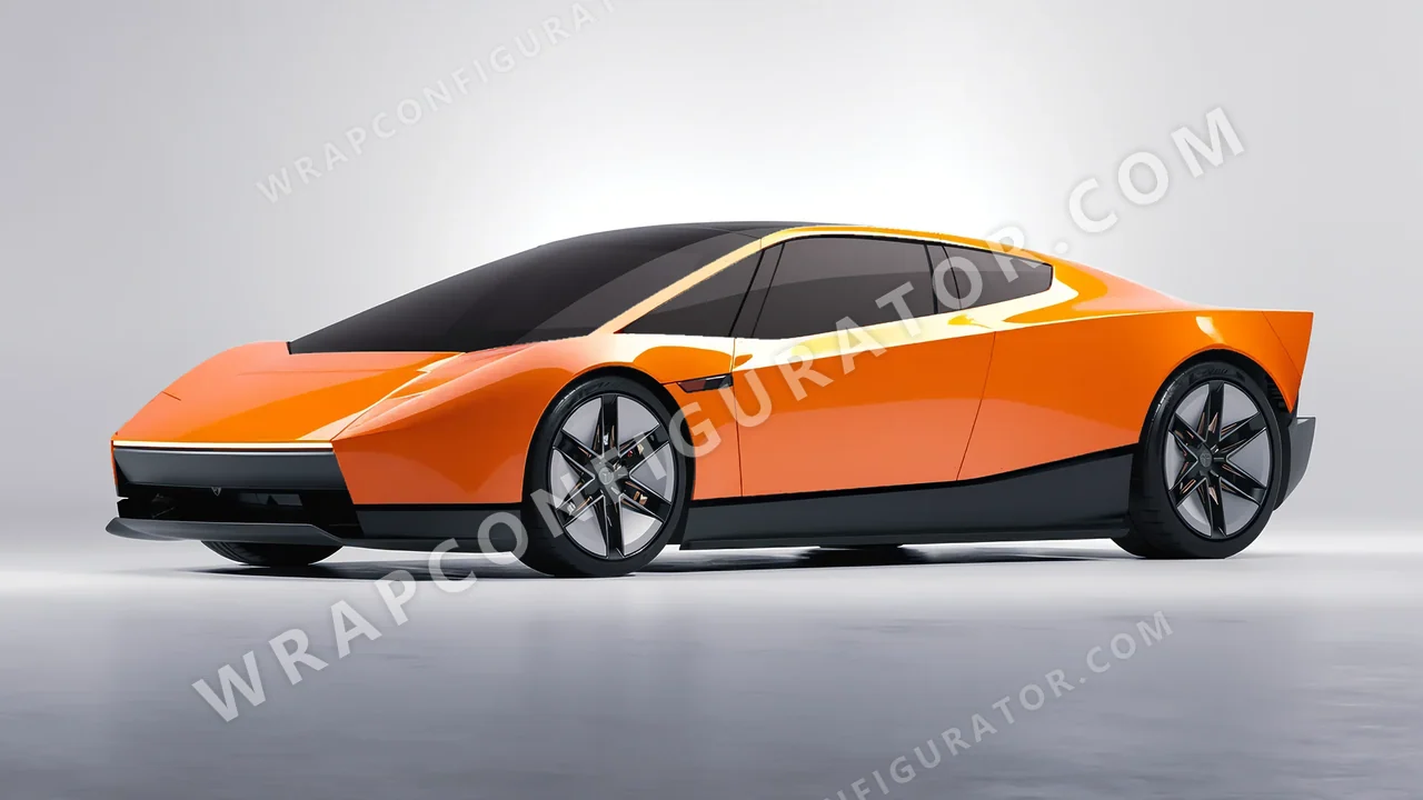 Orange Tesla Roadster 2026 wrapped in ORACAL Municipal Orange 970RA-351G