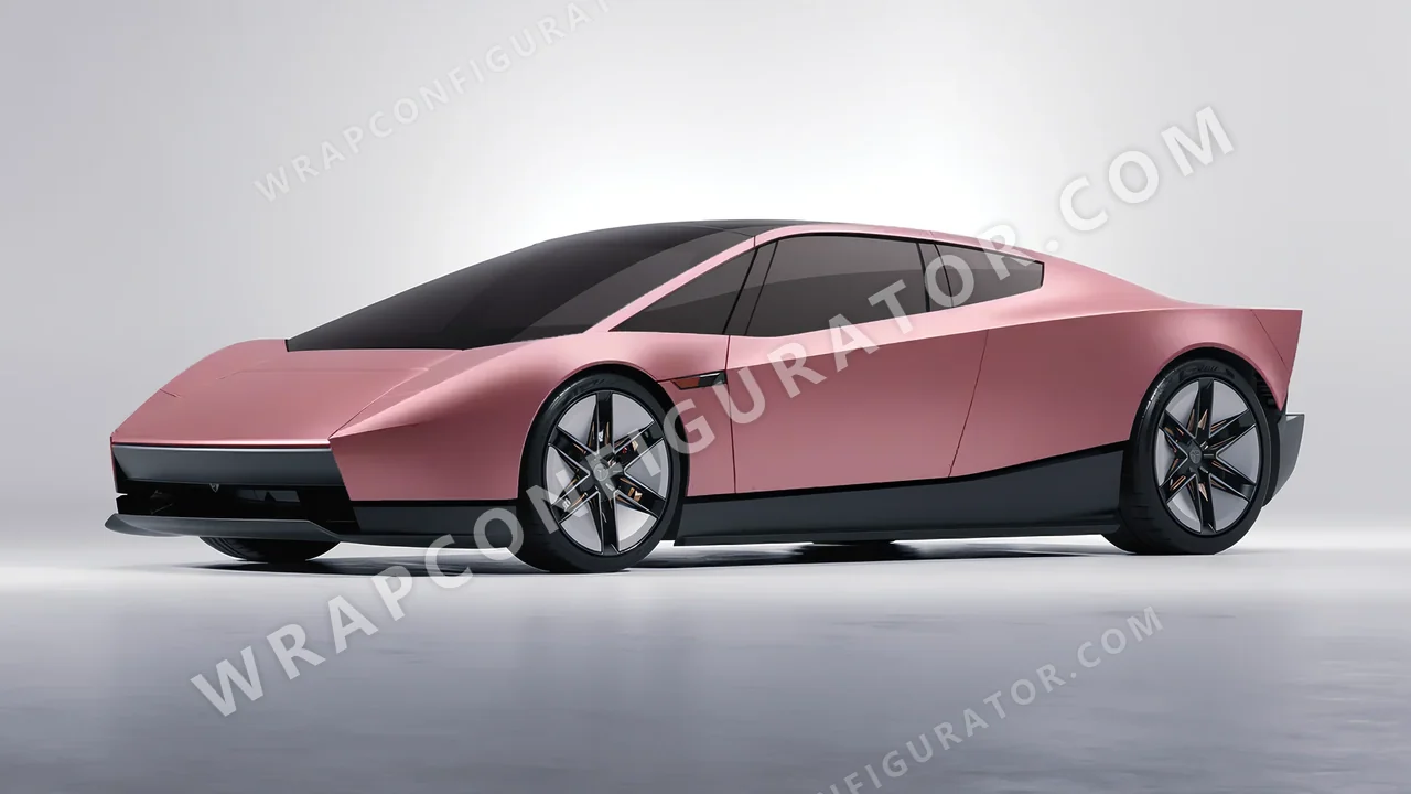 Pink Tesla Roadster 2026 wrapped in 3M Velvet Rose S23