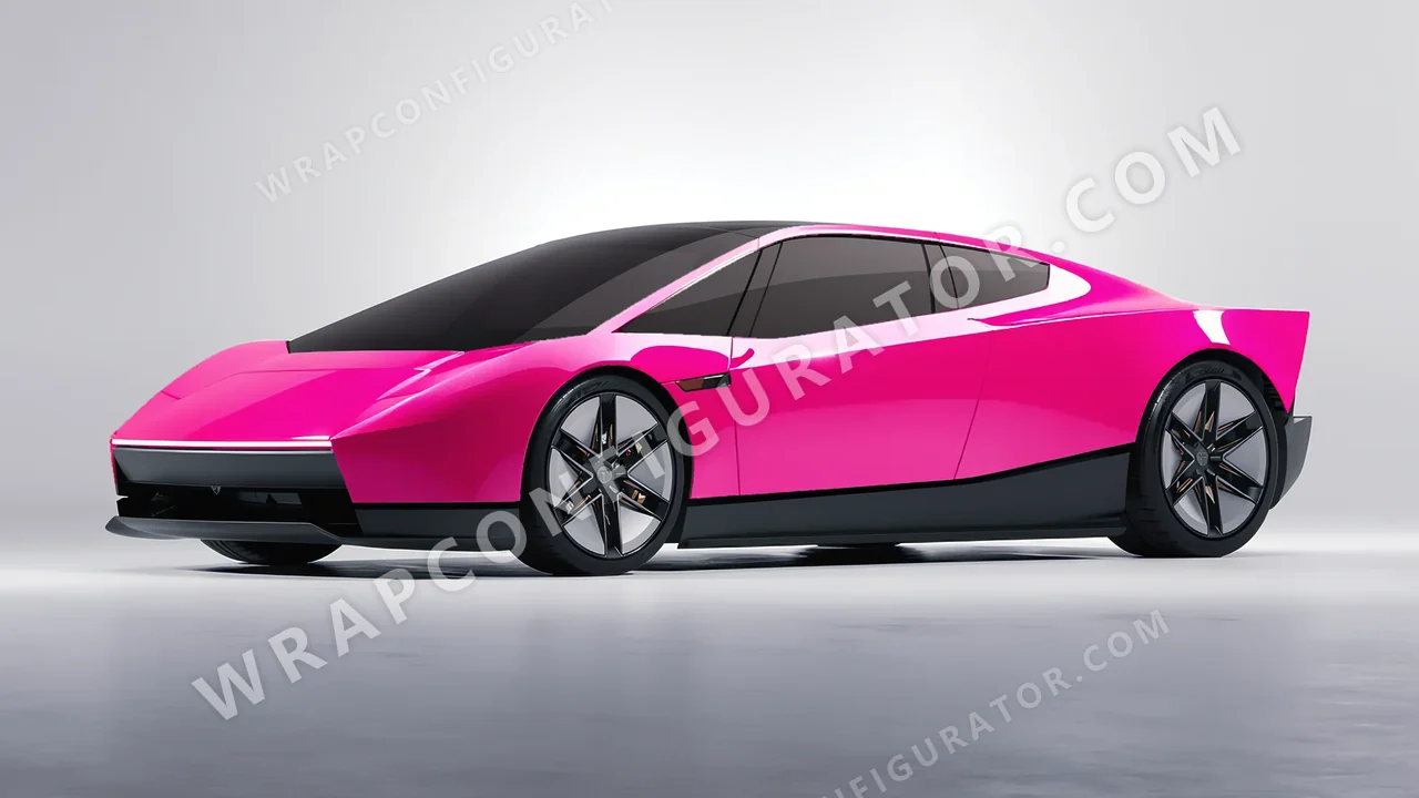 Pink Tesla Roadster 2026 wrapped in Inozetek Dynamic PPF Hot Pink DPPF941