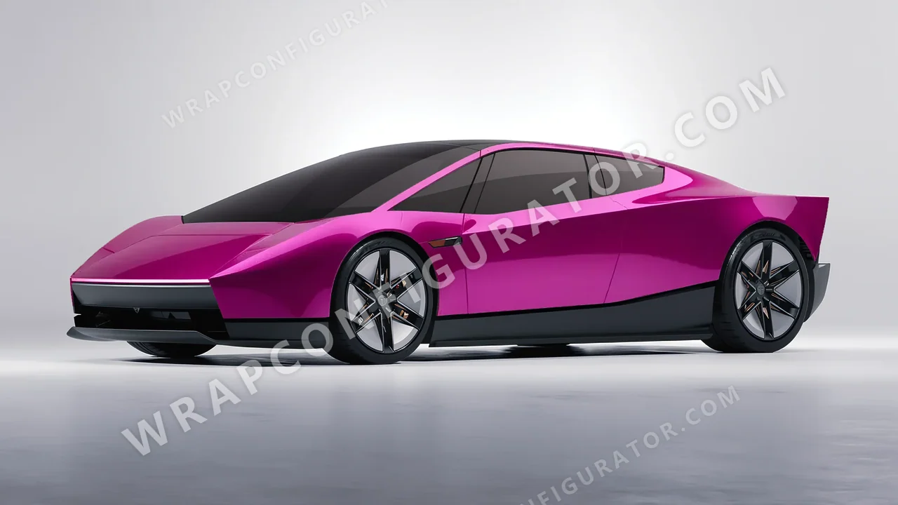 Pink Tesla Roadster 2026 wrapped in KPMF Cosmos Pink K75410