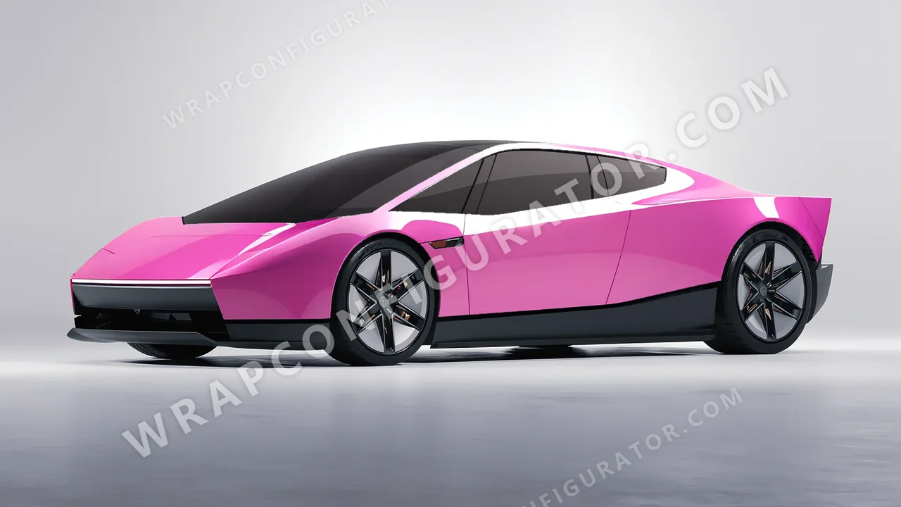 Pink Tesla Roadster 2026 wrapped in ORACAL Soft Pink 970RA-045G