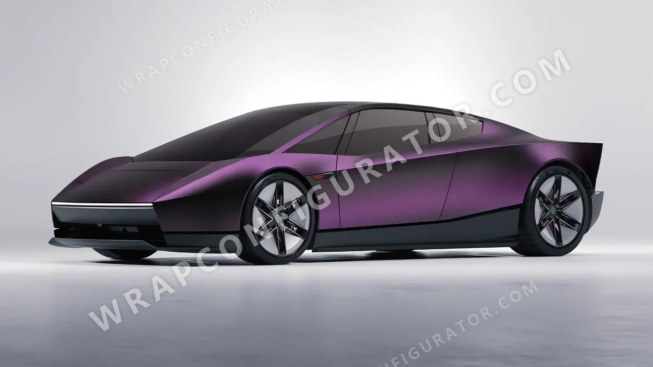 Purple Tesla Roadster 2026 wrapped in Colourshield PPF by HyperPro Ghost Black/Purple MSF06-P