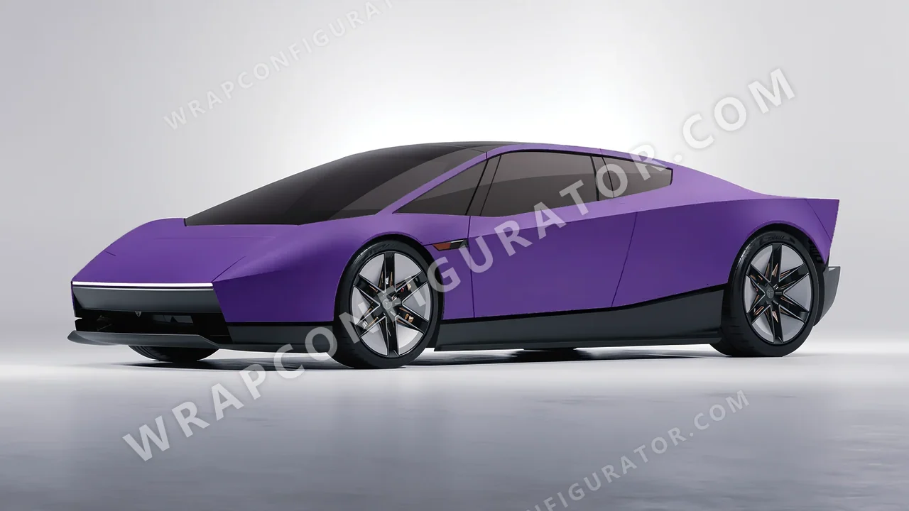 Purple Tesla Roadster 2026 wrapped in KPMF Absolute Matt Royal Amethyst K75803