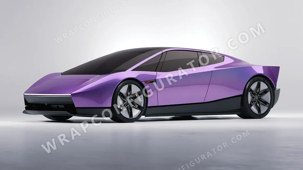Purple Tesla Roadster 2026 wrapped in KPMF Violet Haze K75473
