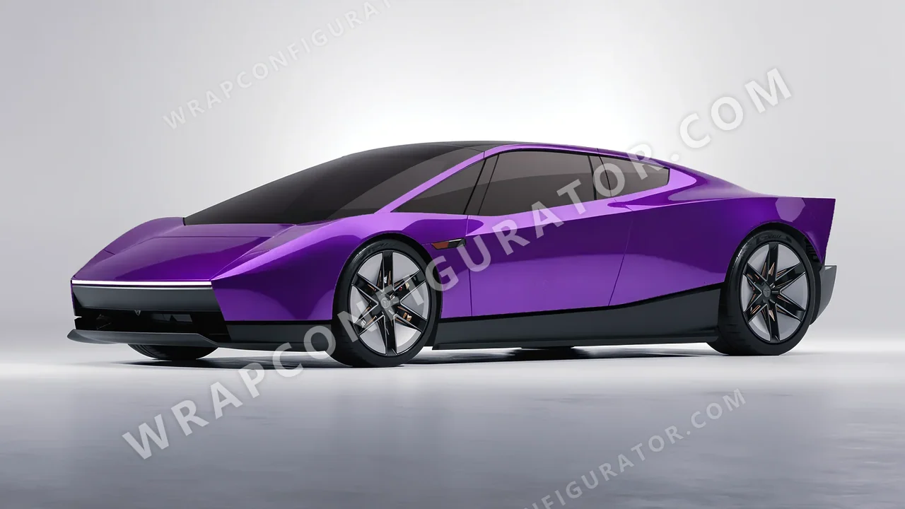 Purple Tesla Roadster 2026 wrapped in ORACAL Violet 970RA-406G