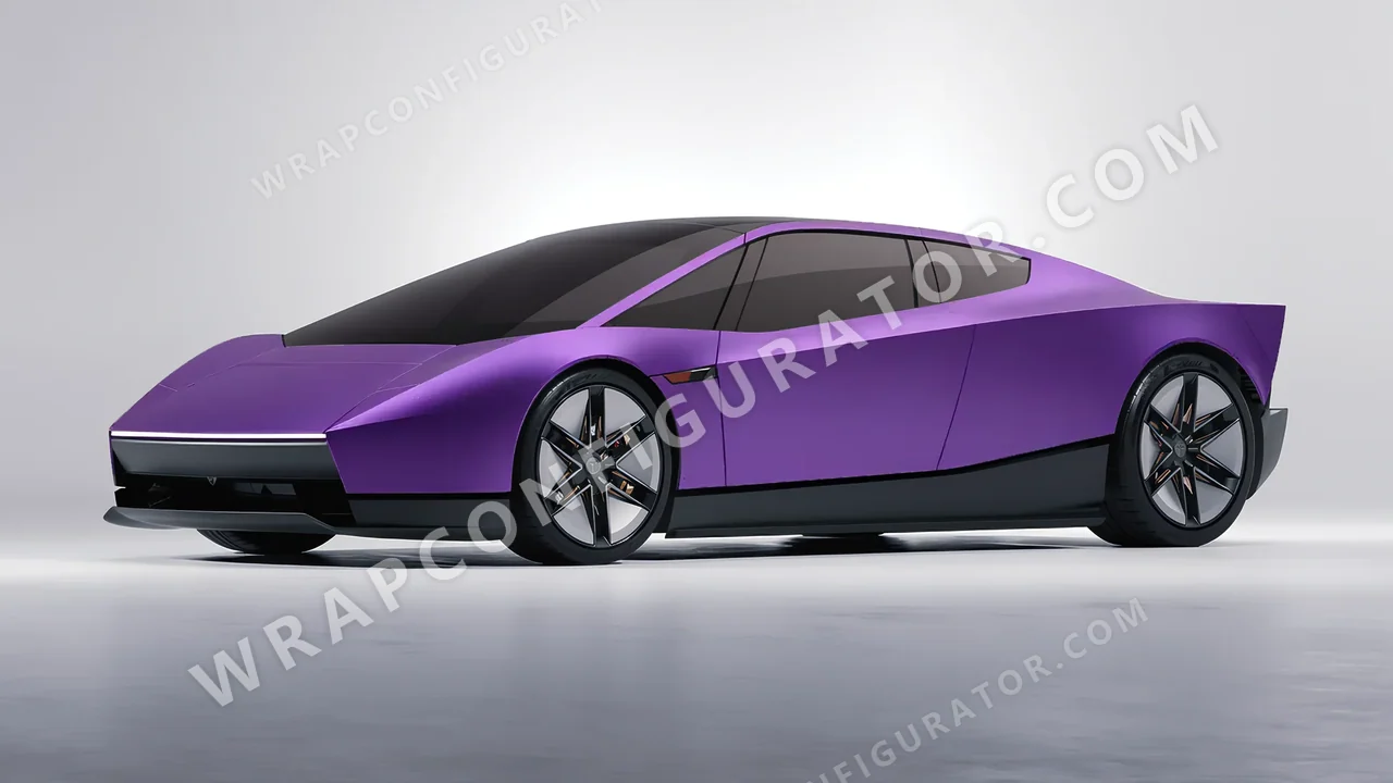 Purple Tesla Roadster 2026 wrapped in ORACAL Violet 970RA-406M
