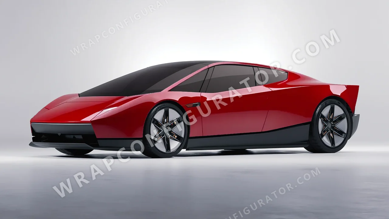 Red Tesla Roadster 2026 wrapped in Avery Dennison Carmine Red SW900-436-O