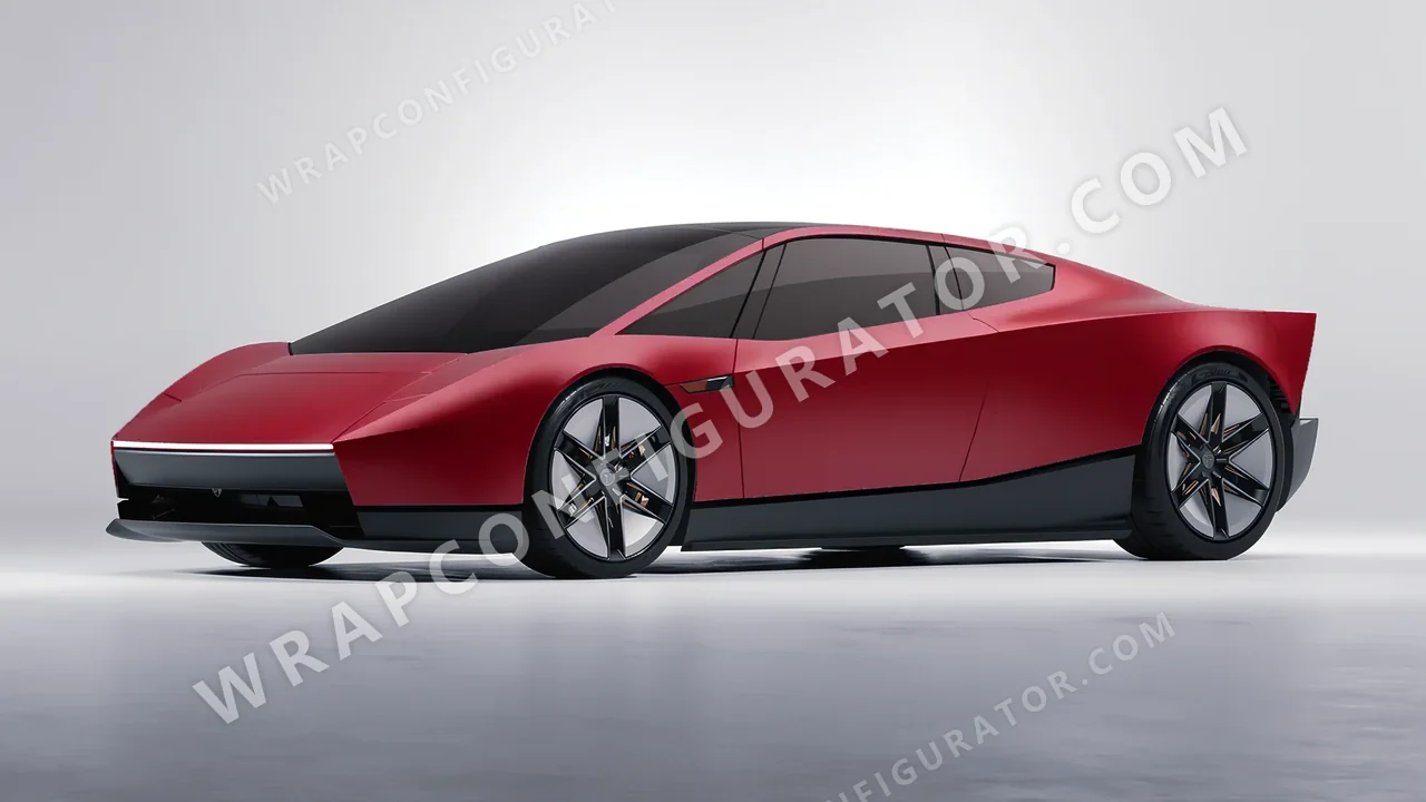 Red Tesla Roadster 2026 wrapped in Avery Dennison Carmine Red SW900-438-O