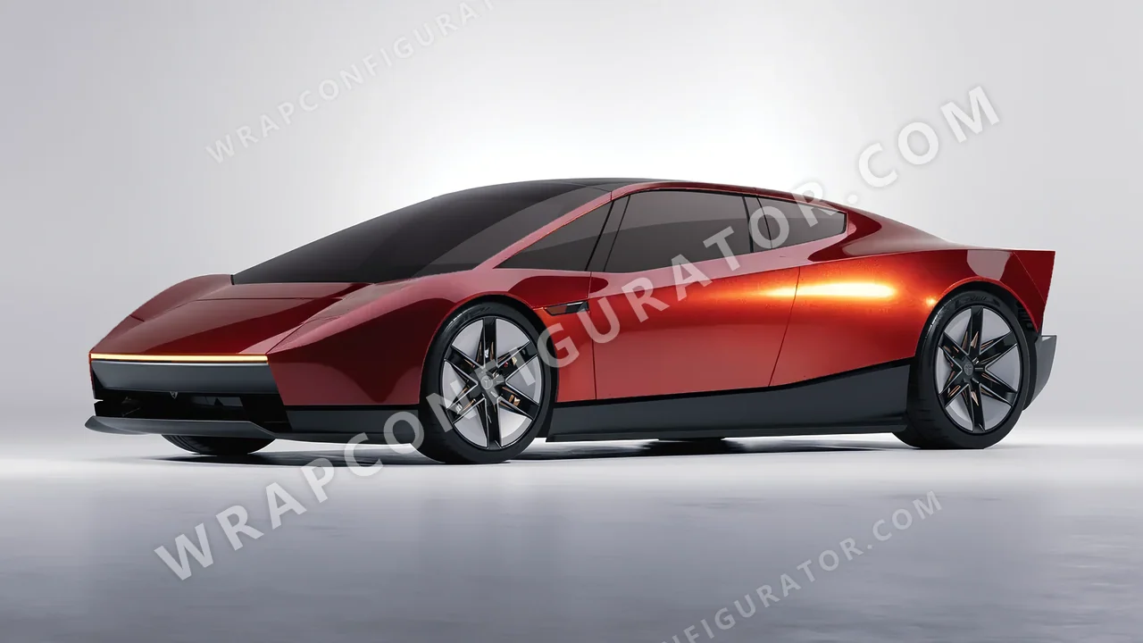 Red Tesla Roadster 2026 wrapped in Inozetek Dynamic PPF Dragons Blood Red DPPF711