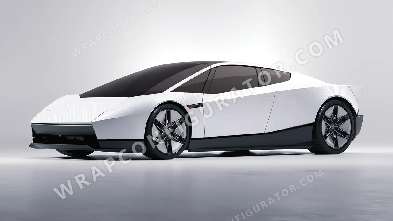 White Tesla Roadster 2026 wrapped in 3M Carbon Fiber White CFS10