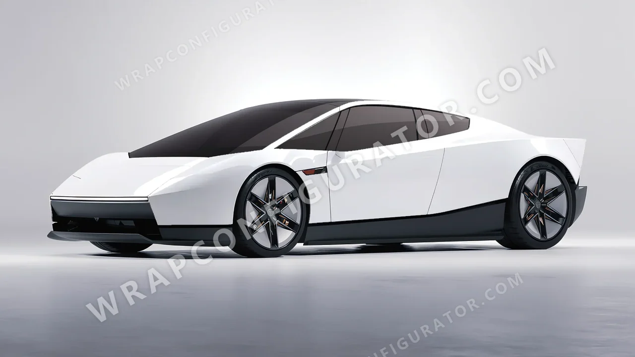 White Tesla Roadster 2026 wrapped in 3M Gloss White G10