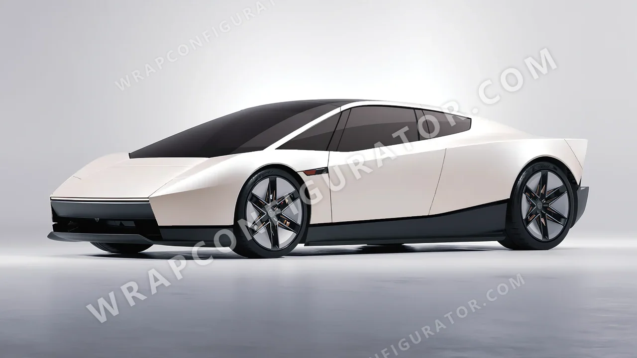 White Tesla Roadster 2026 wrapped in 3M Satin Pearl White SP10