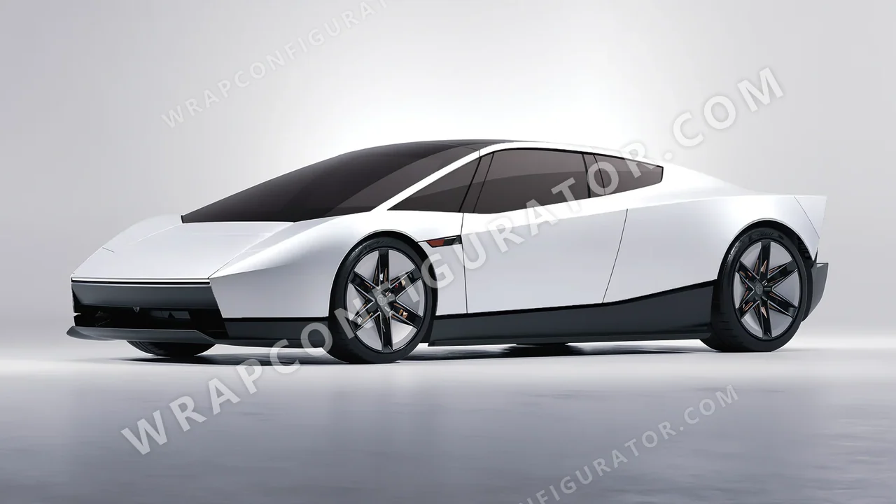 White Tesla Roadster 2026 wrapped in 3M Satin White Aluminum S120