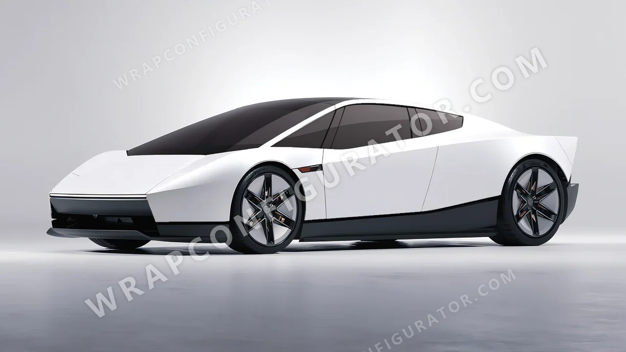 White Tesla Roadster 2026 wrapped in 3M Satin White S10