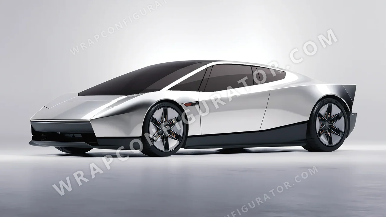 White Tesla Roadster 2026 wrapped in 3M White Aluminum HG120