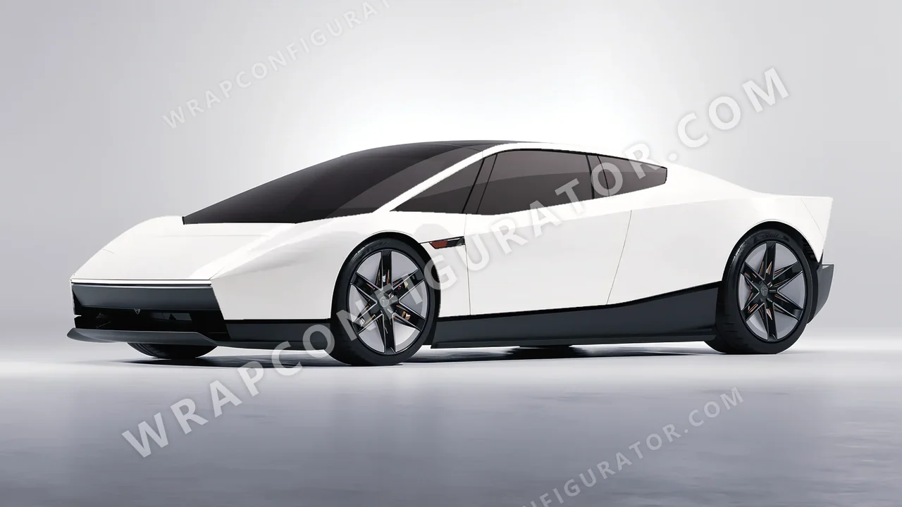White Tesla Roadster 2026 wrapped in 3M White HG10