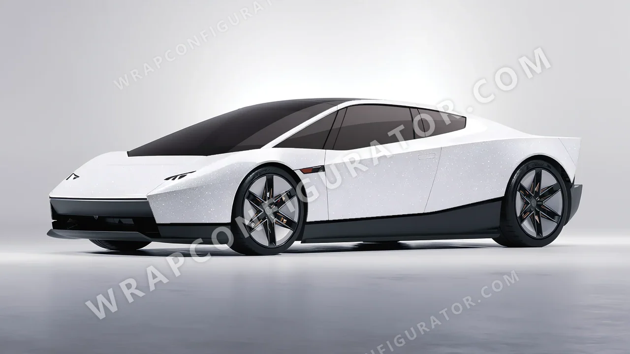 White Tesla Roadster 2026 wrapped in Avery Dennison White SW900-161-D