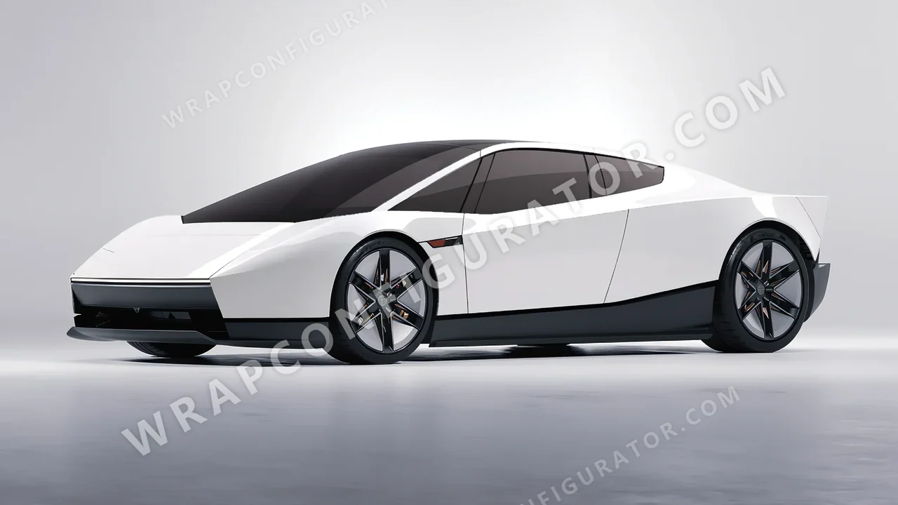White Tesla Roadster 2026 wrapped in KPMF Chalk White K75411