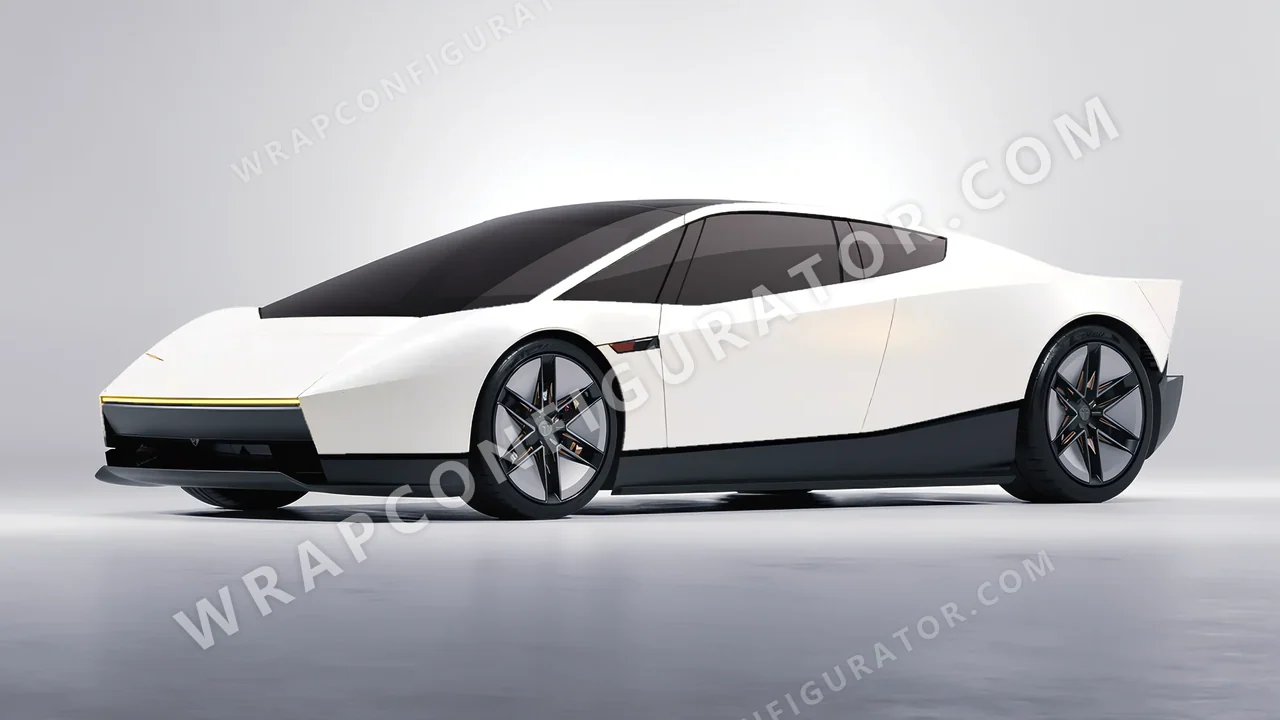 White Tesla Roadster 2026 wrapped in KPMF Matt Gold White Starlight K75572
