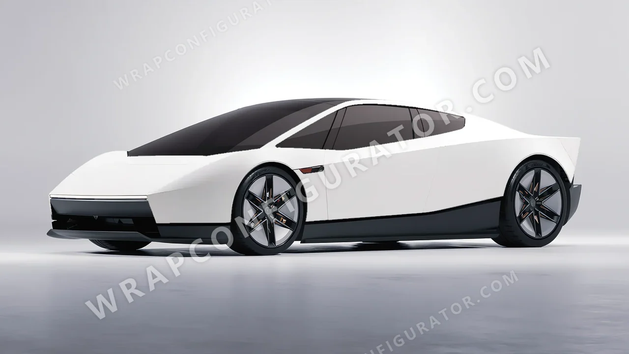 White Tesla Roadster 2026 wrapped in KPMF Matt Perfect White K75546