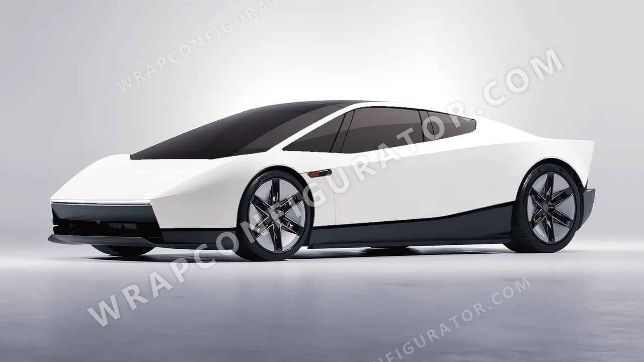 White Tesla Roadster 2026 wrapped in ORACAL White 970RA-010M
