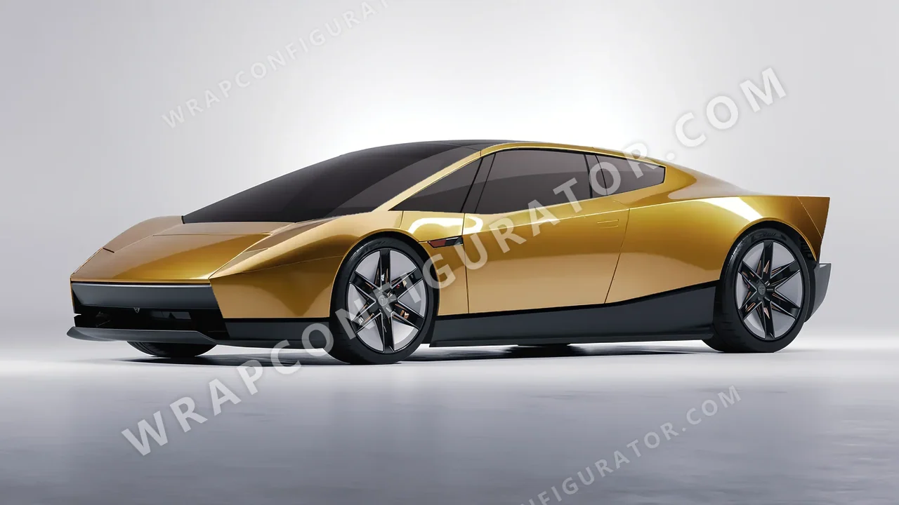 Yellow Tesla Roadster 2026 wrapped in 3M Gloss Gold Metallic G241