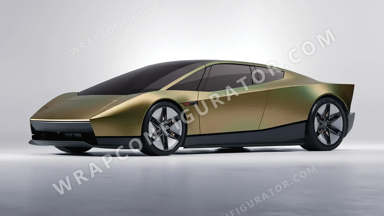 Yellow Tesla Roadster 2026 wrapped in 3M Golden Aurora SP264