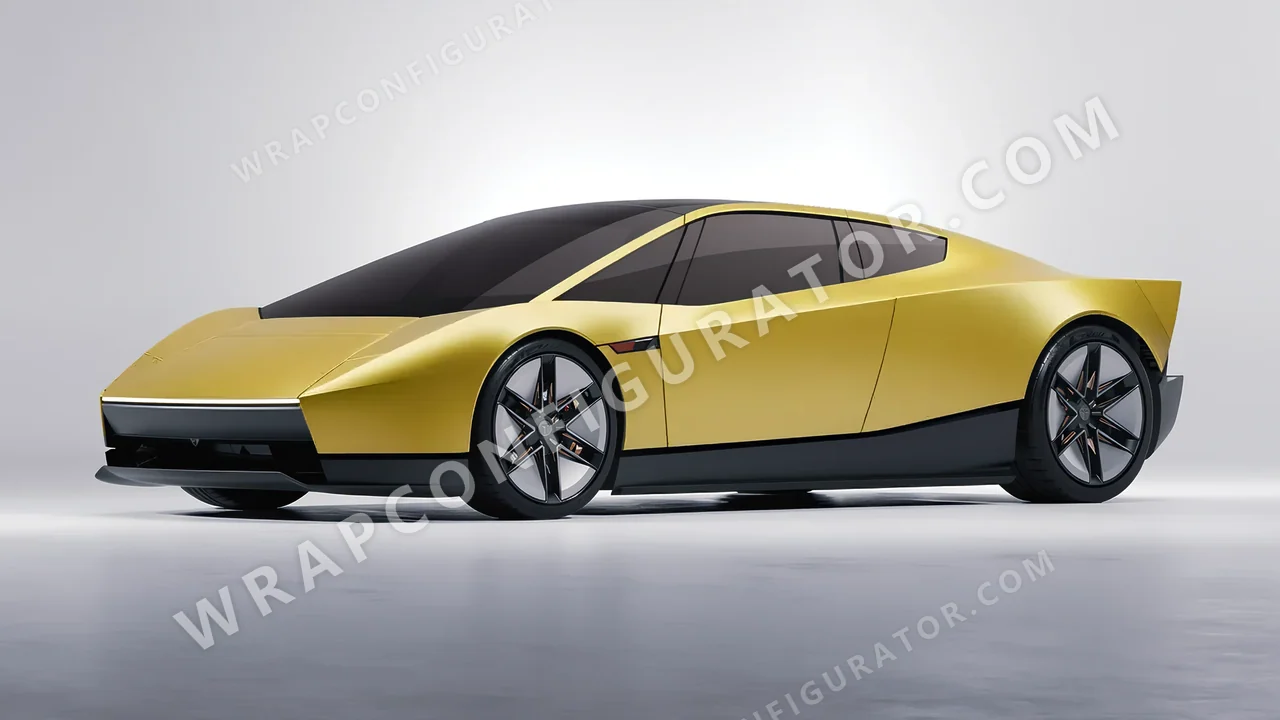 Yellow Tesla Roadster 2026 wrapped in 3M Satin Bitter Yellow S335