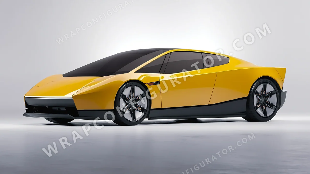 Yellow Tesla Roadster 2026 wrapped in Avery Dennison Dark Yellow SW900-249-O