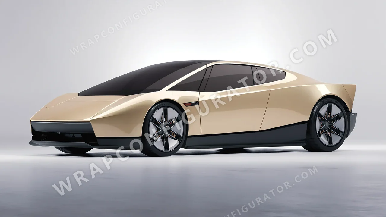 Yellow Tesla Roadster 2026 wrapped in Colourshield PPF by HyperPro Champagne Gold HGM52-P