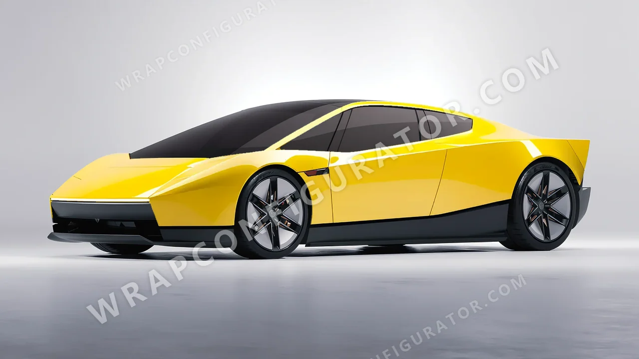 Yellow Tesla Roadster 2026 wrapped in ORACAL Light Yellow 970RA-022G